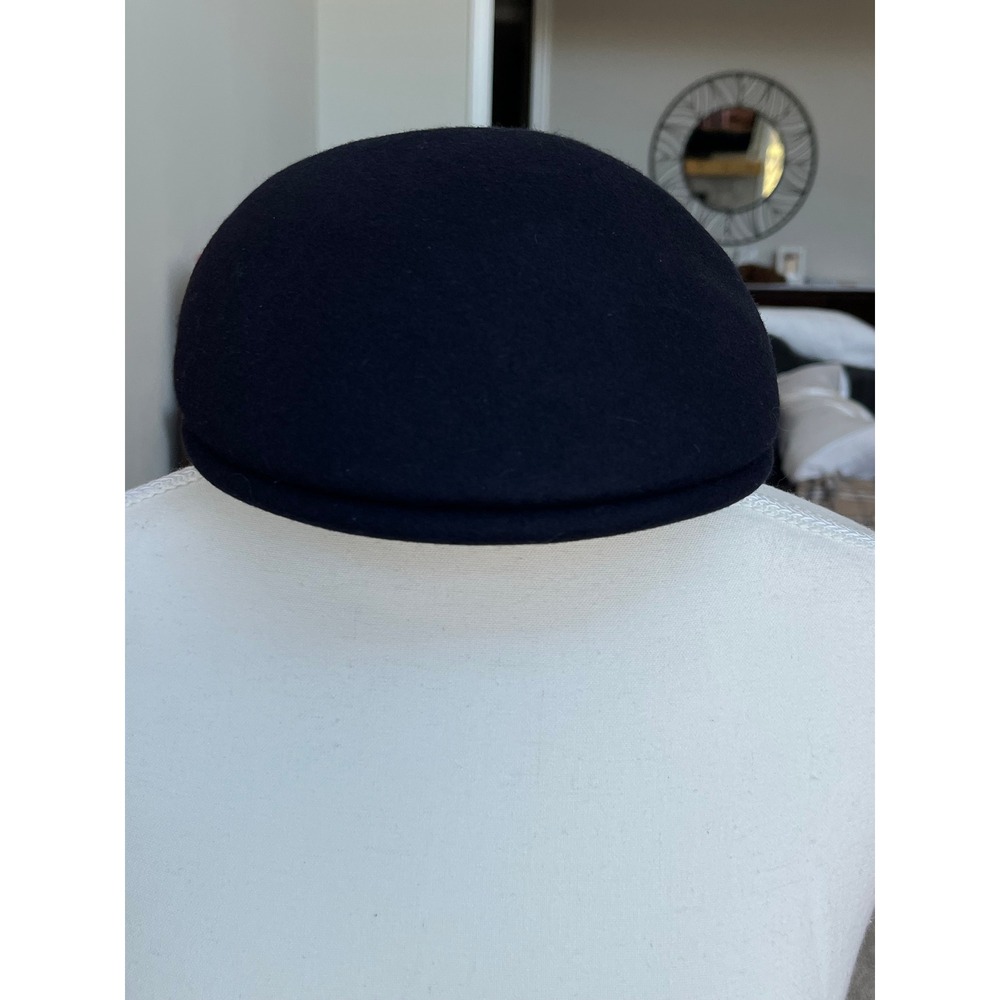 Navy Blue 100% Wool Felt Flat Cap Ivy Hat Made‎ in Czech Republic Sz S WPL 10888